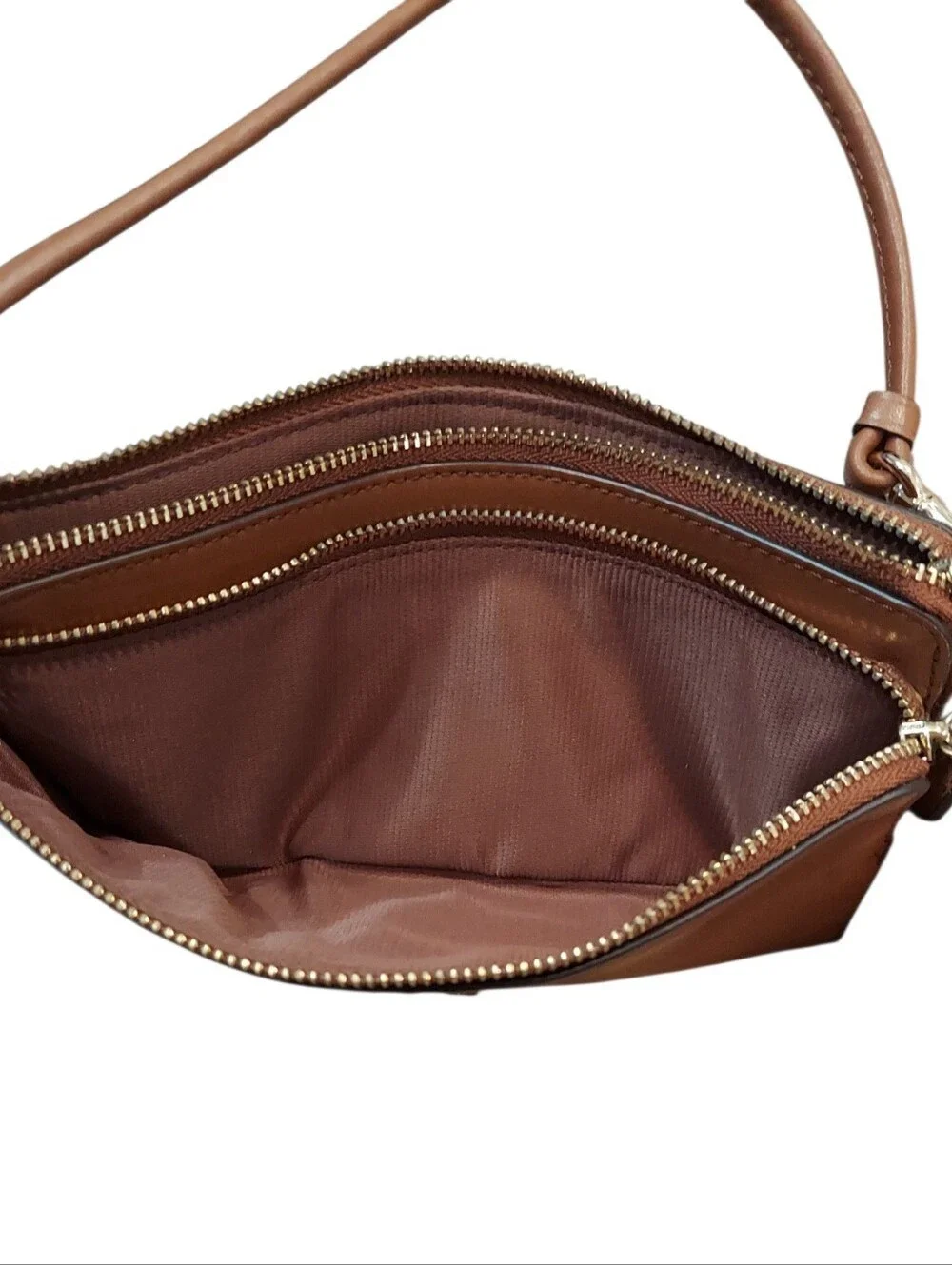 Coach Double Zip Leather Wristlet Wallet Like New